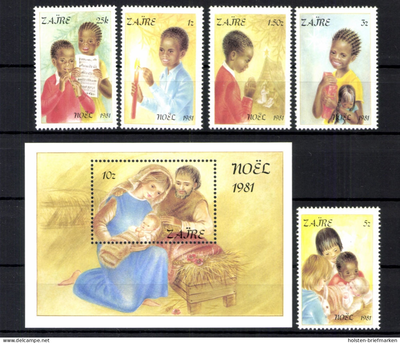 Kongo Zaire, MiNr. 740-744, Block 41, Postfrisch - Other & Unclassified