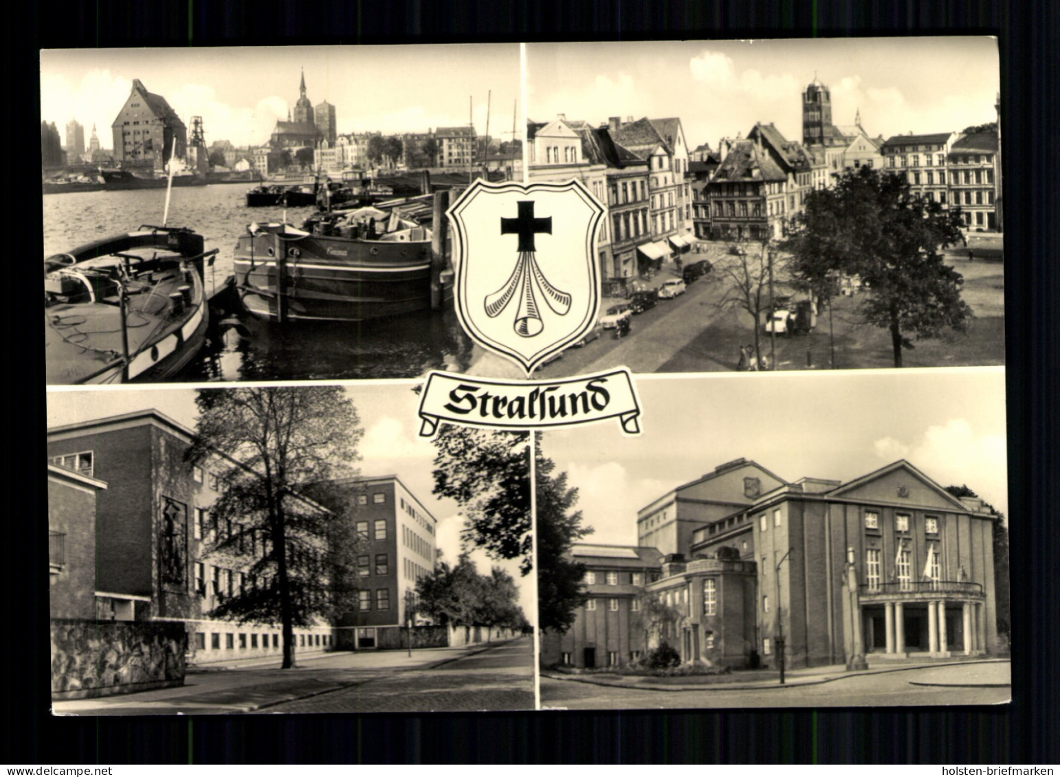 Stralsund, 4 Bilderkarte Mit Stadtwappen - Autres & Non Classés