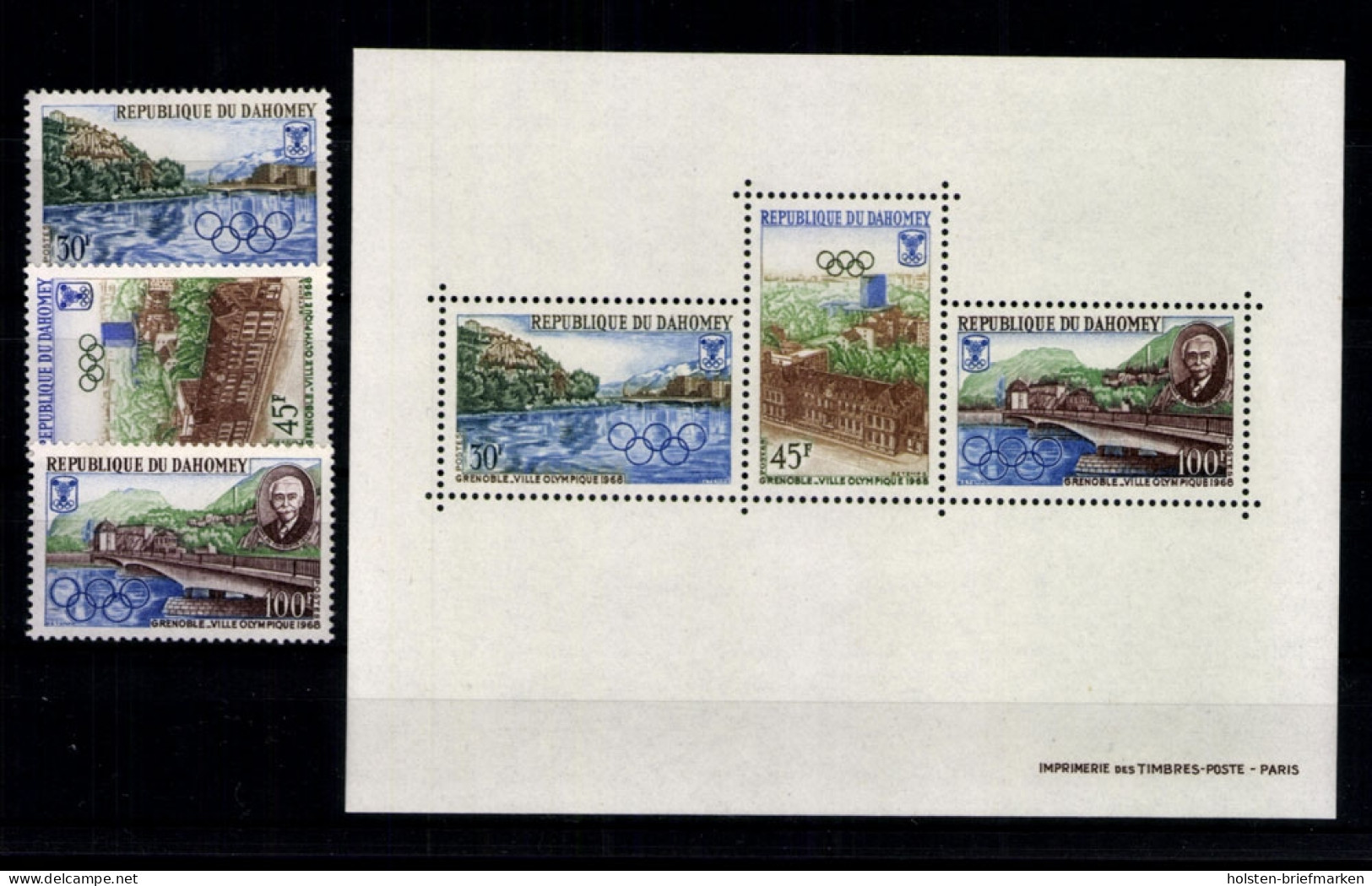 Dahomey, MiNr. 325-327, Block 10, Postfrisch - Benin – Dahomey (1960-...)