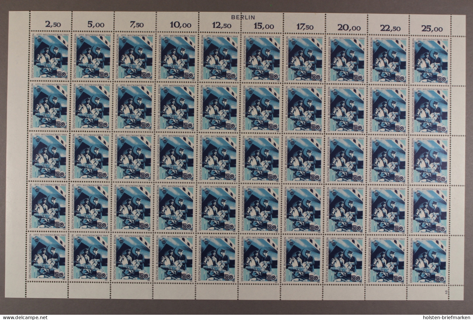Berlin, MiNr. 345, 50er Bogen, Formnummer 2, Postfrisch - Unused Stamps