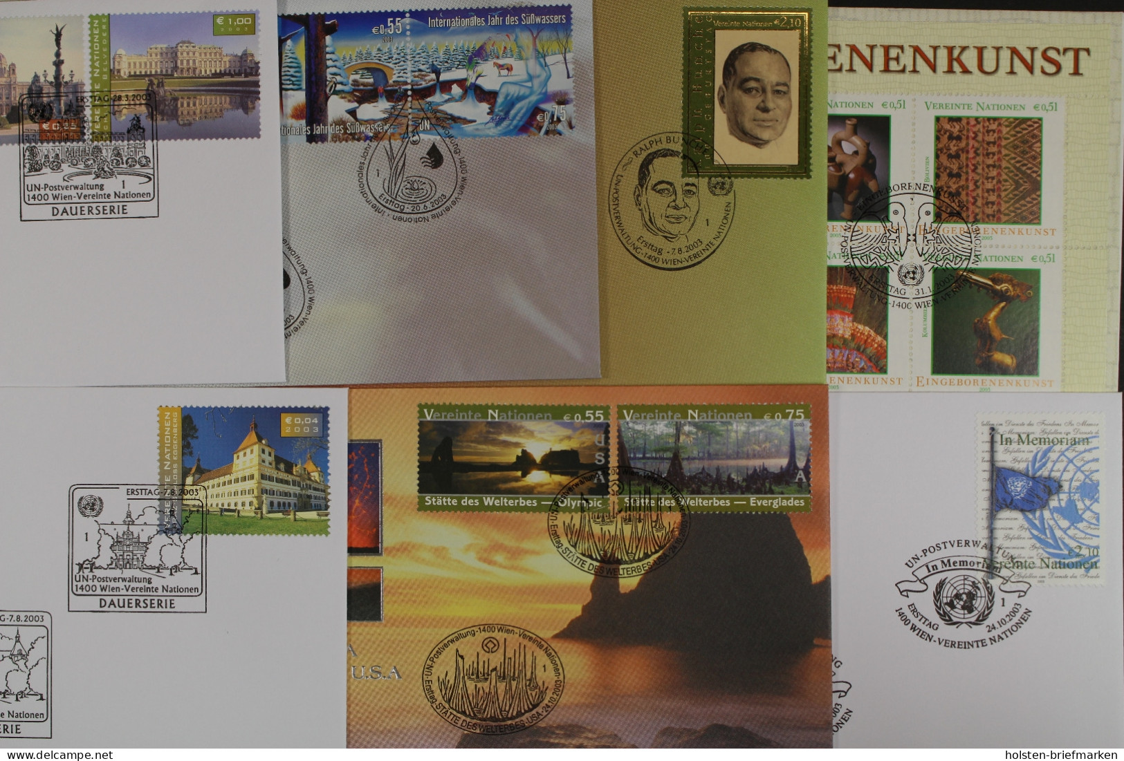 UNO Wien, 7 UNPA FDC Aus 2003 - Sonstige & Ohne Zuordnung