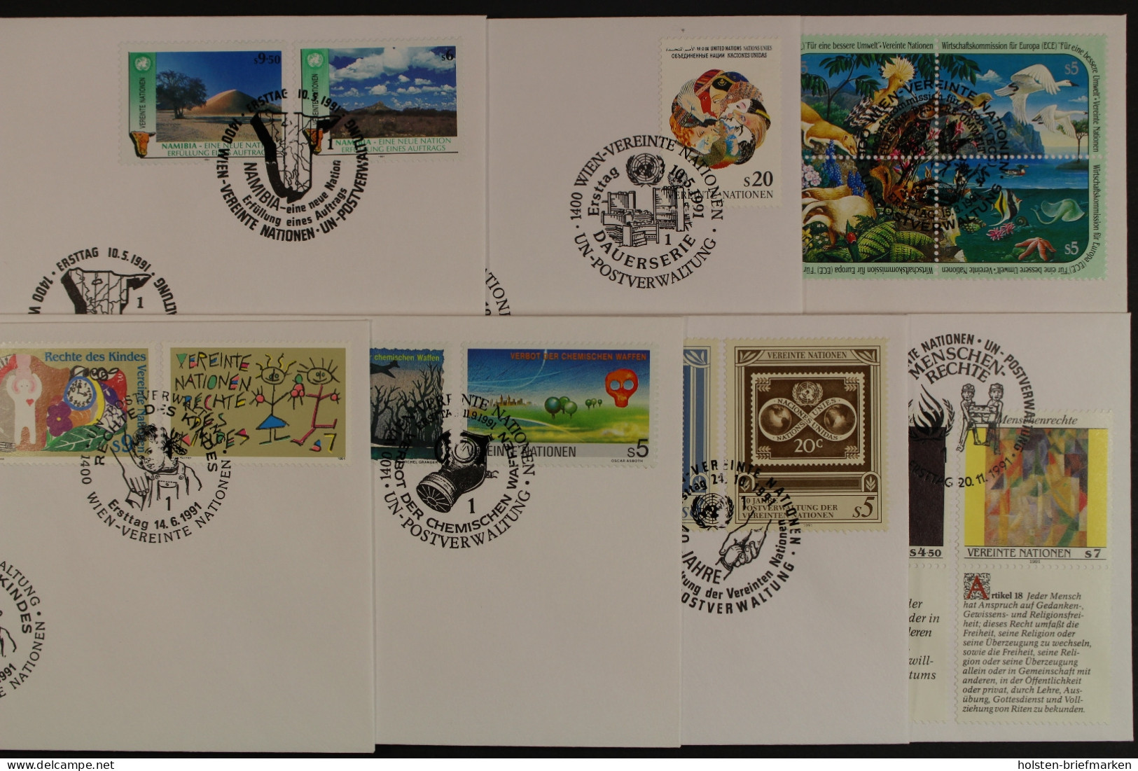 UNO - Wien, MiNr. 110-124, Jahrgang 1991, FDC - Other & Unclassified