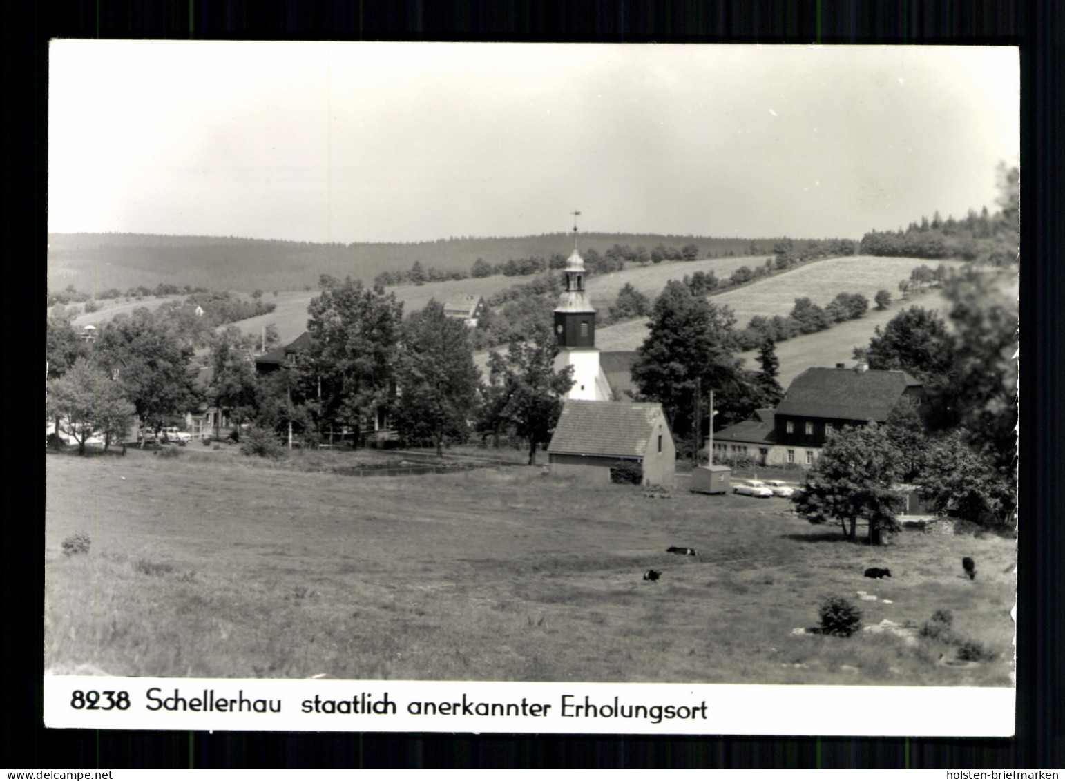 Schellerhau, OT Von Altenberg, Ortsansicht Mit Kirche - Autres & Non Classés