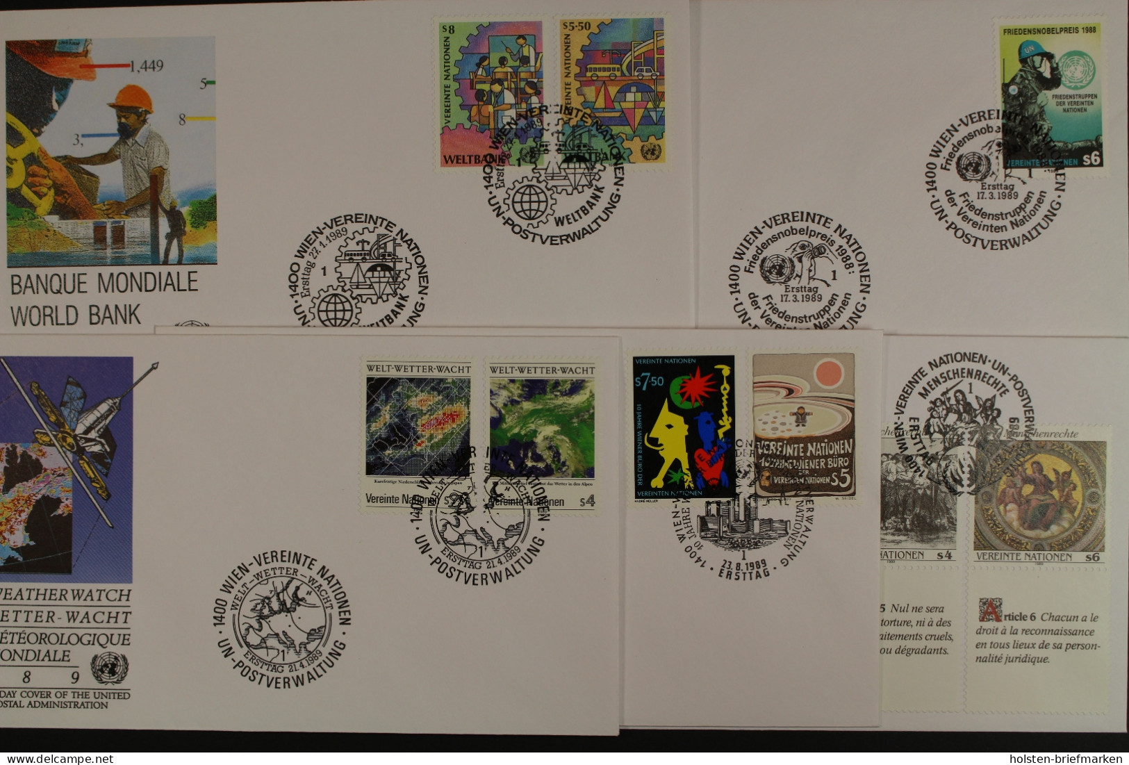 UNO Wien, MiNr. 89-97, Jahrgang 1989, UNPA, FDC - Other & Unclassified