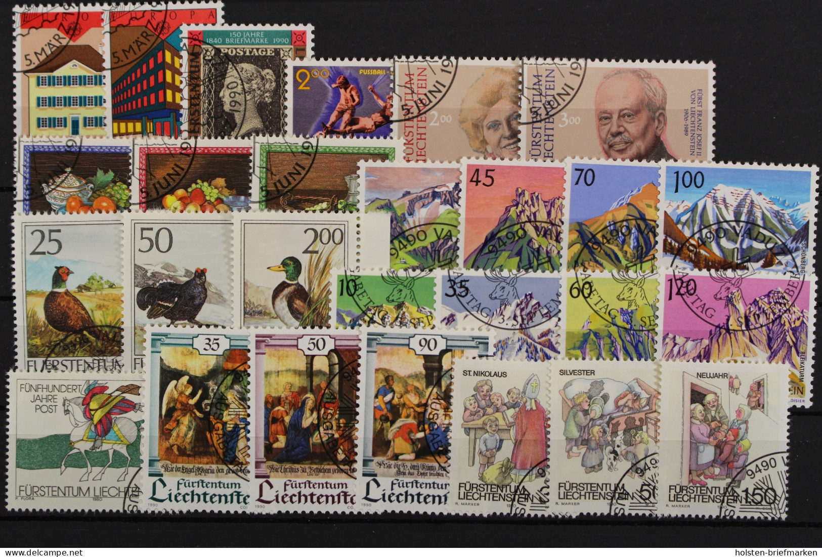 Liechtenstein, MiNr. 984-1010, Jahrgang 1990, ESST - Vollständige Jahrgänge