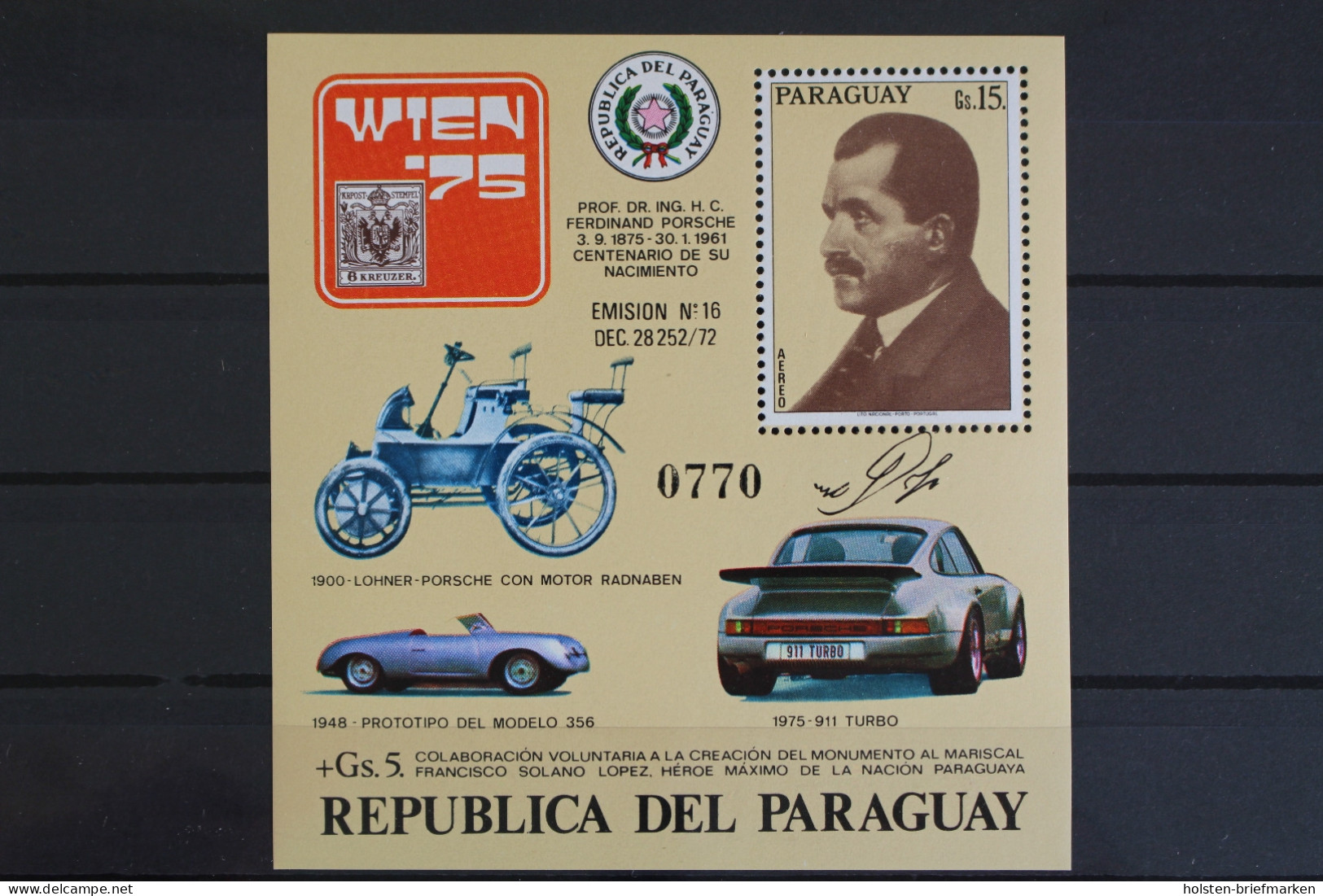 Paraguay, MiNr. Block 266, Postfrisch - Paraguay