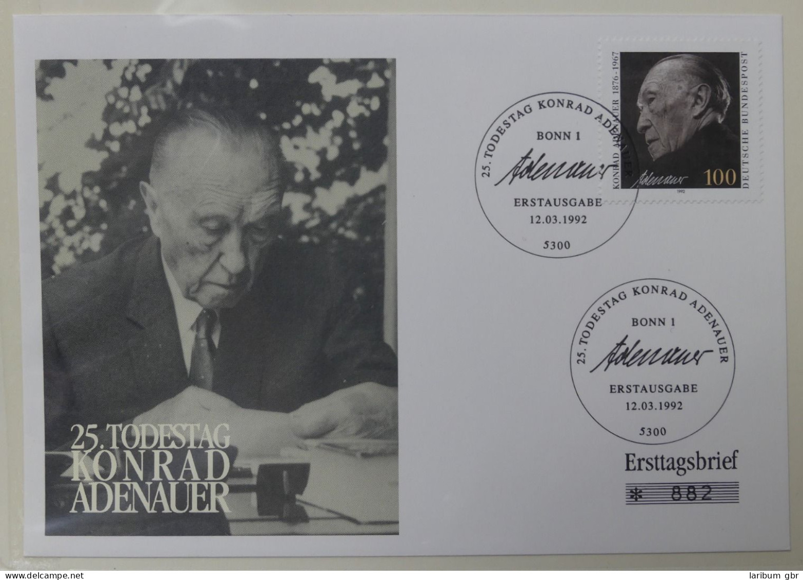 BRD Bund Themensammlung Adenauer mit Silberbriefmarke #JR212