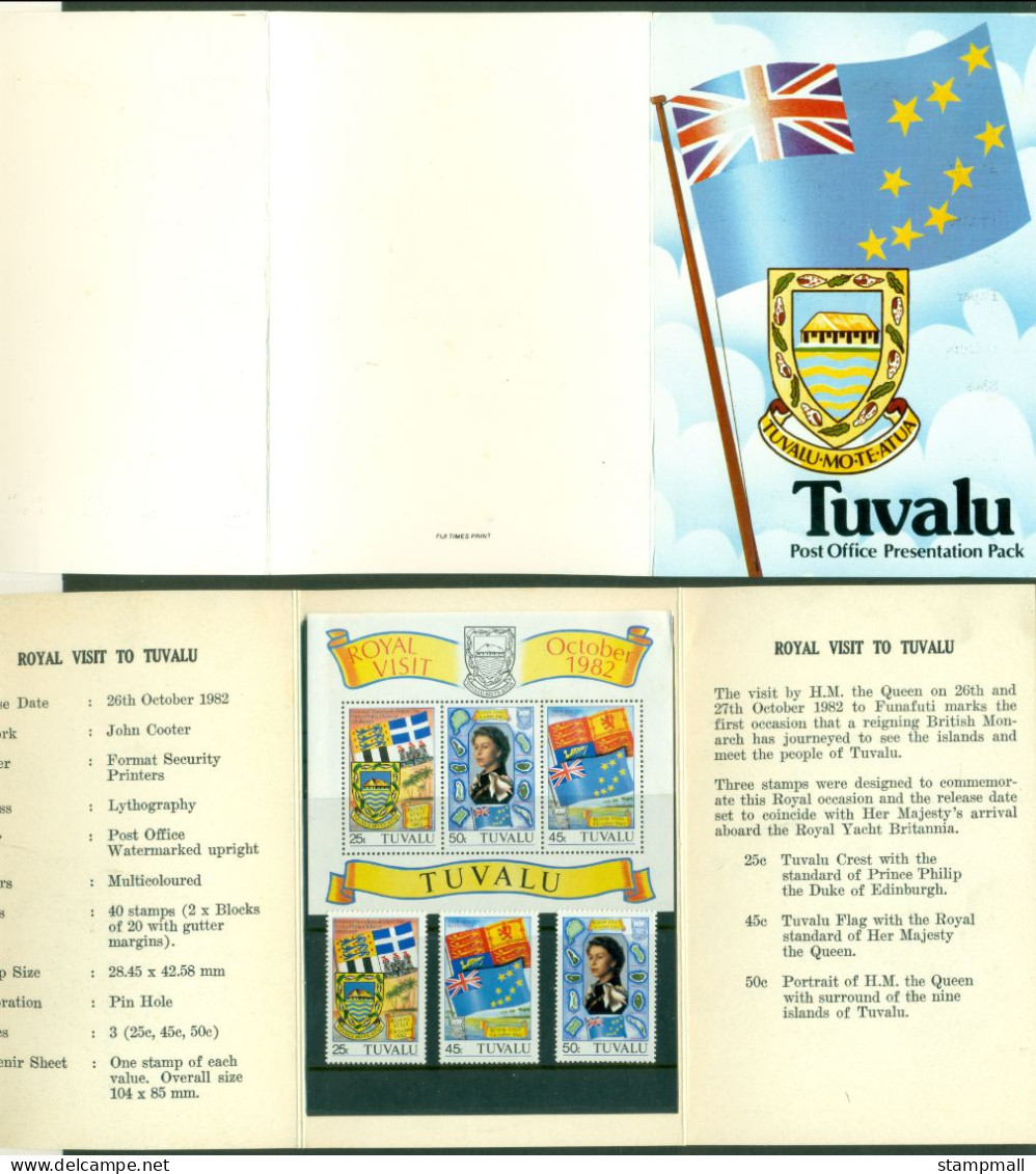 Tuvalu 1982 Royal Visit To Tuvalu + MS Presentation Pack POP - Tuvalu