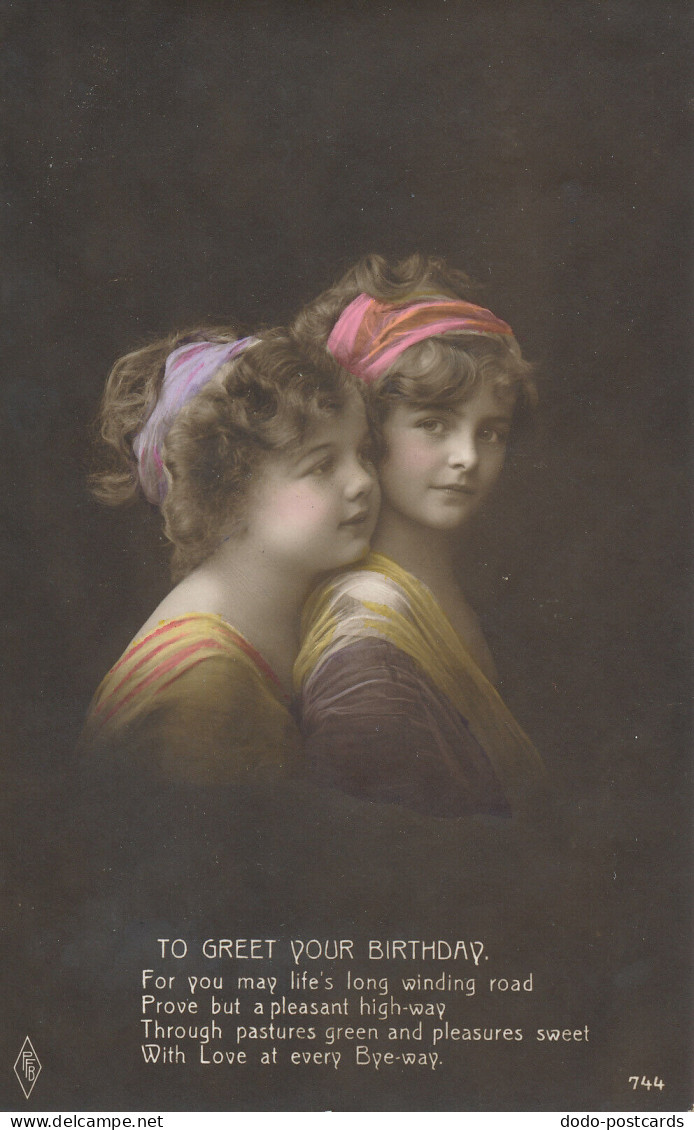 PC43436 To Greet Your Birthday. Girls. Brown And Calder. 1915 - Monde