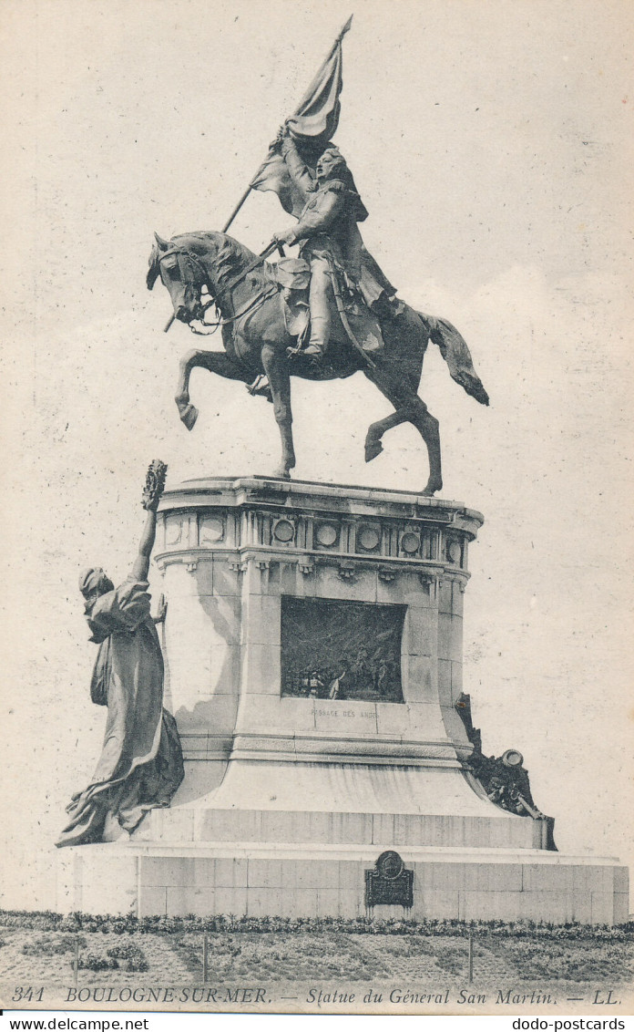 PC41116 Boulogne Sur Mer. Statue Du General San Martin. LL. No 341. B. Hopkins - Monde