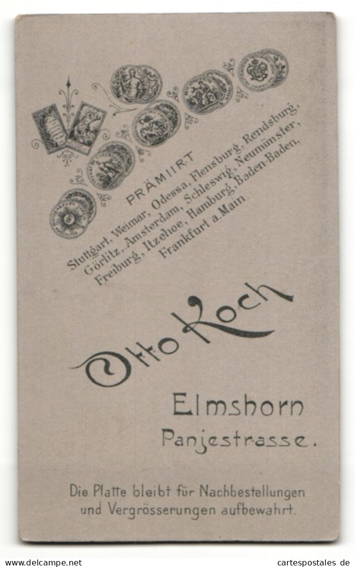 Fotografie Otto Koch, Elmshorn, Portrait Junge Dame Im Hübschen Kleid Mit Halskette  - Personnes Anonymes