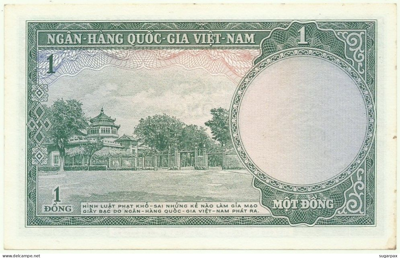 SOUTH VIET NAM - 1 DONG - ND ( 1956 ) - P 1 - AUnc. - SÉRIE U.6. - Temple - VIETNAM - Viêt-Nam