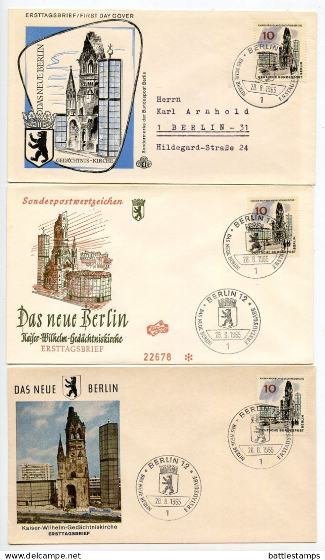 Germany, Berlin 1965-66 7 FDCs Scott 9N223, 9N226, 9N227, 9N229 The New Berlin - 1948-1970