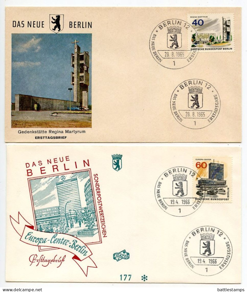 Germany, Berlin 1965-66 7 FDCs Scott 9N223, 9N226, 9N227, 9N229 The New Berlin