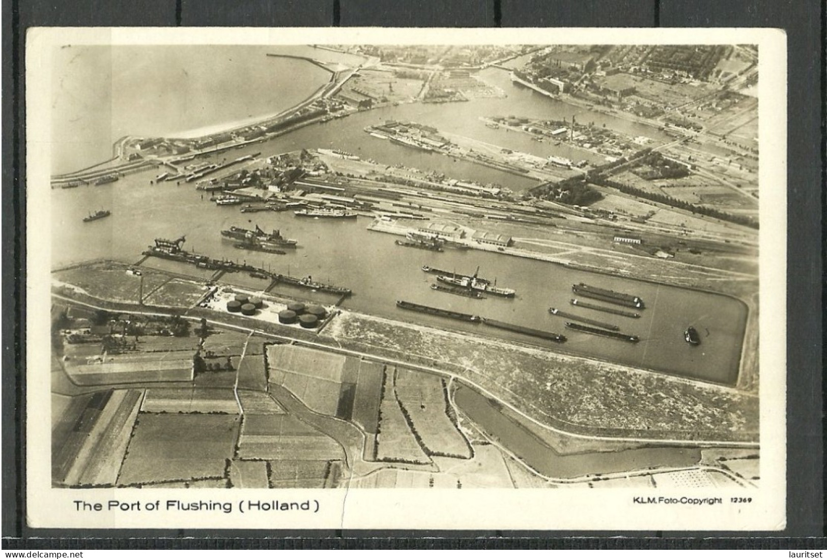 NEDERLAND Netherlands Port Of Flushing, Used, Sent To Estonia, Without Stamp? 1935 Steamers Harbour Hafen Ships - Sonstige & Ohne Zuordnung