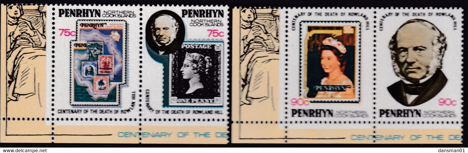 Penrhyn 1979 Rowland Hill Sc 107-08 Mint Never Hinged - Penrhyn