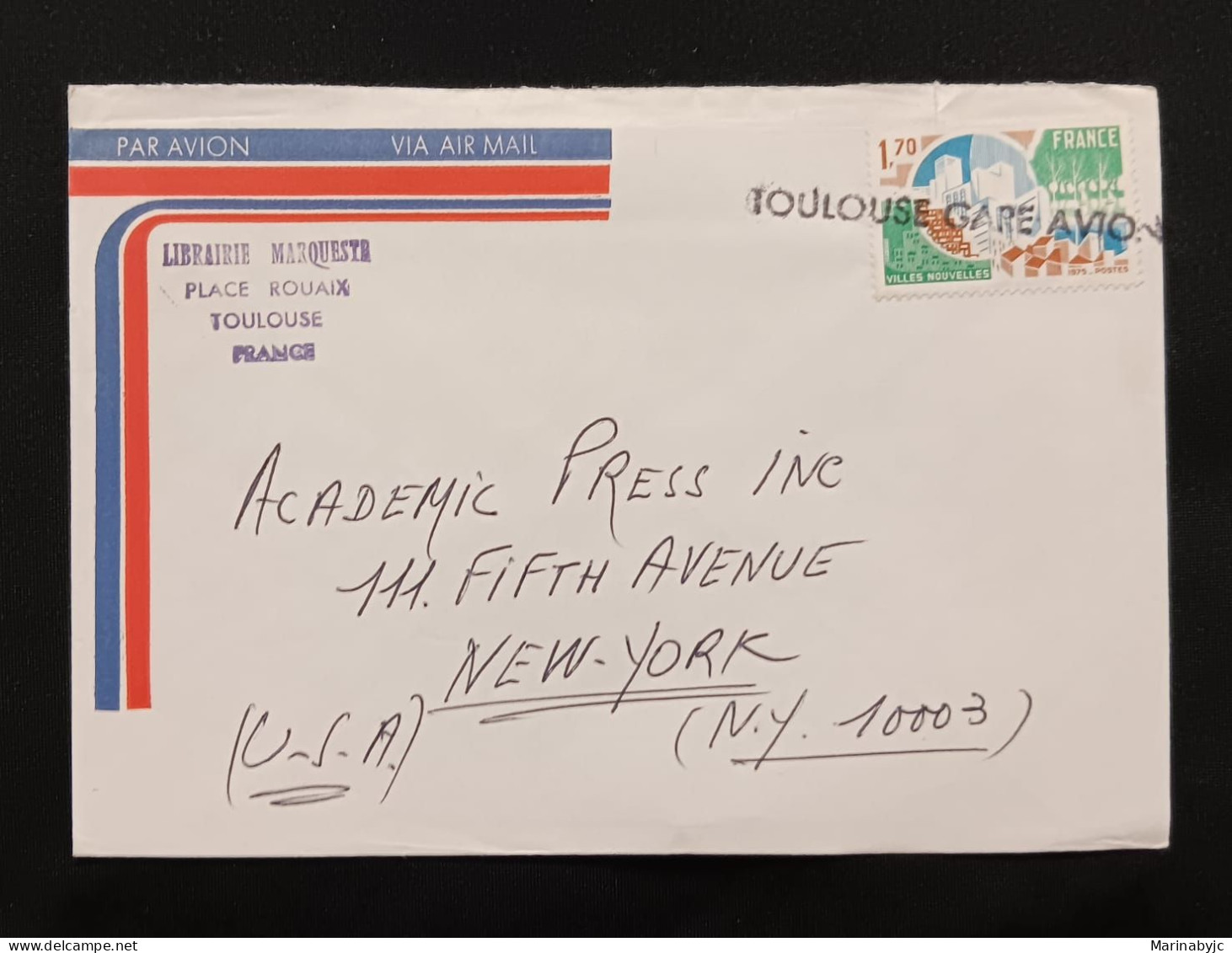 DM)1975, FRANCE, LETTER SENT TO U.S.A, AIR MAIL, WITH STAMP NEW CITIES, XF - Andere & Zonder Classificatie