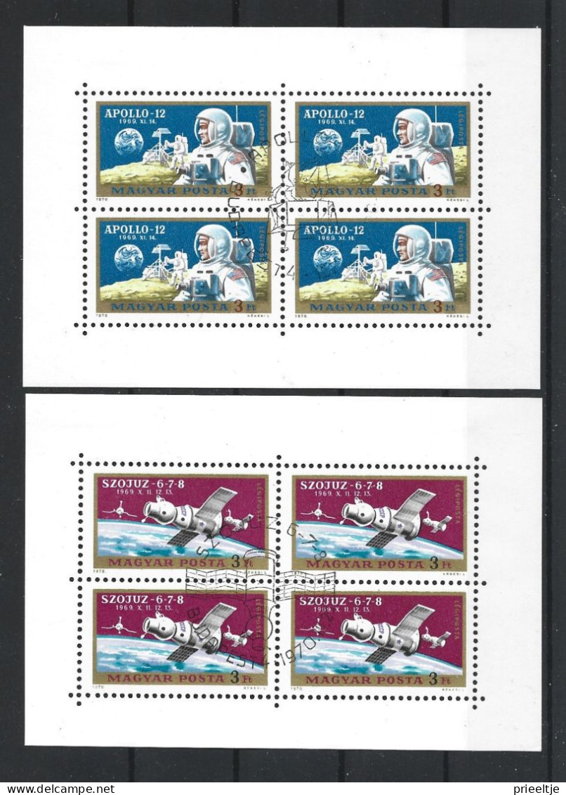 Hungary 1970 Space Sheet Y.T. A 325/A326 (0) - Oblitérés