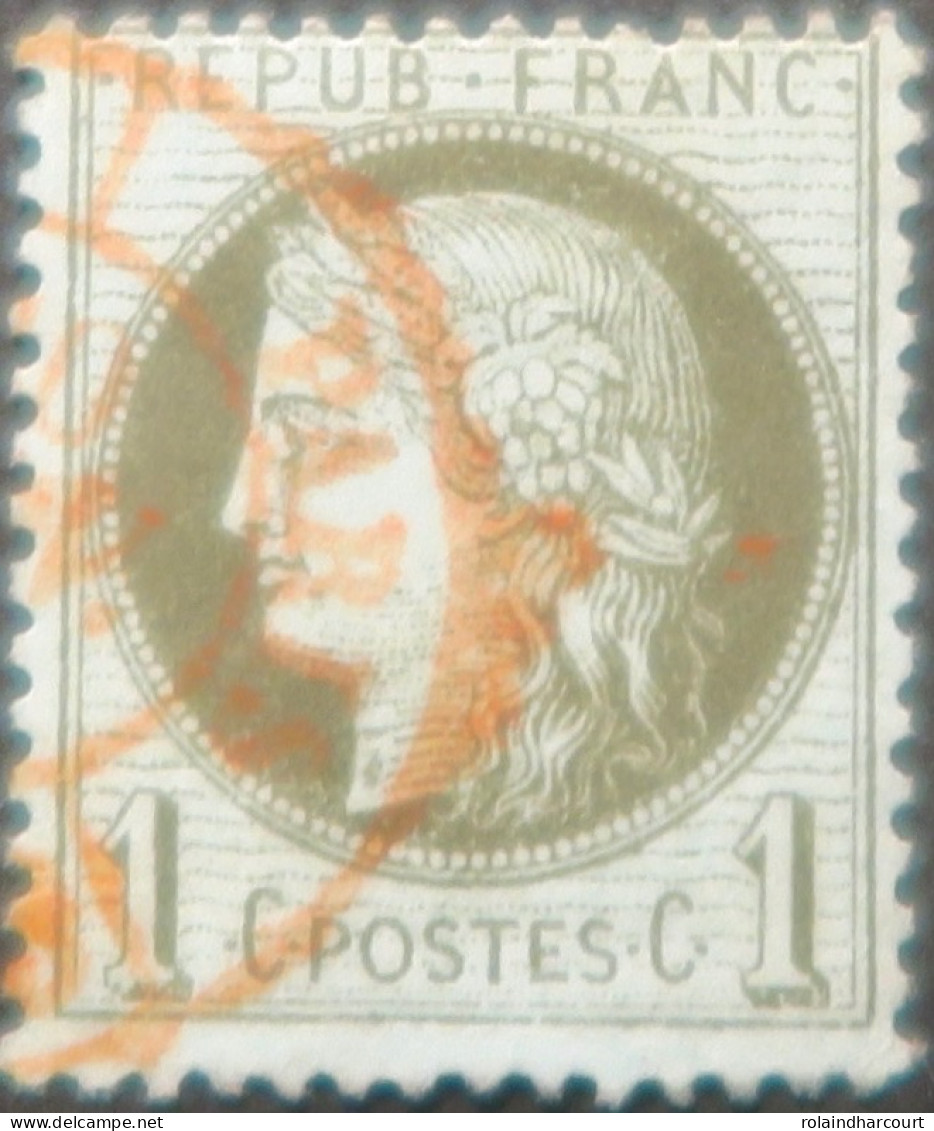 X1076 - FRANCE - CERES N°50 Avec CàD ROUGE Des IMPRIMES PARIS - 1871-1875 Cérès