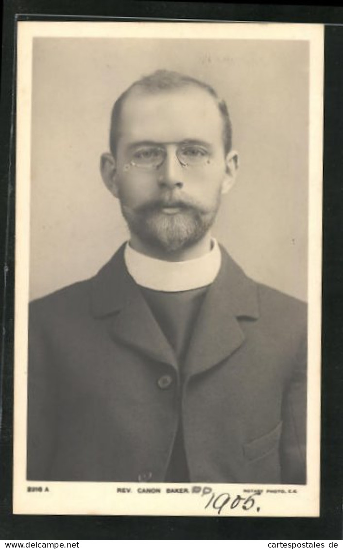 AK Reverend Canon Baker, Halbportrait Des Geistlichen Mit Brille  - Otros & Sin Clasificación