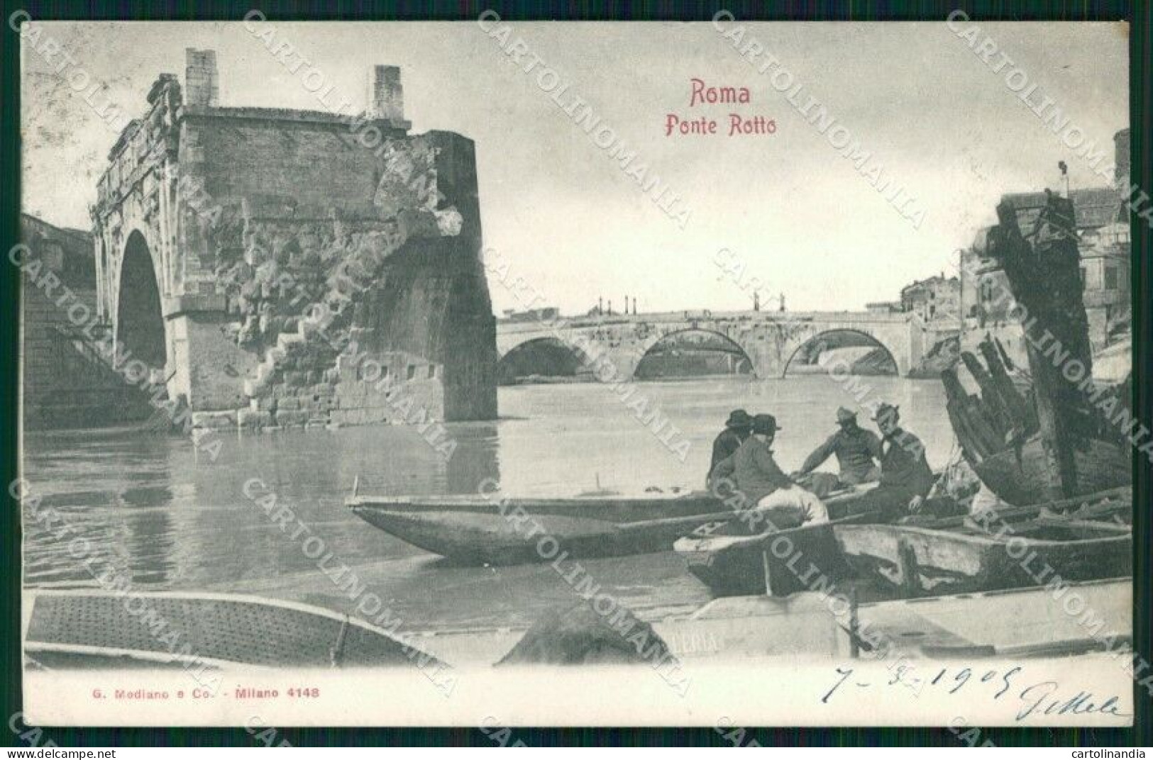 Roma Città Ponte Rotto Barche Modiano 4148 Cartolina MX2628 - Sonstige & Ohne Zuordnung