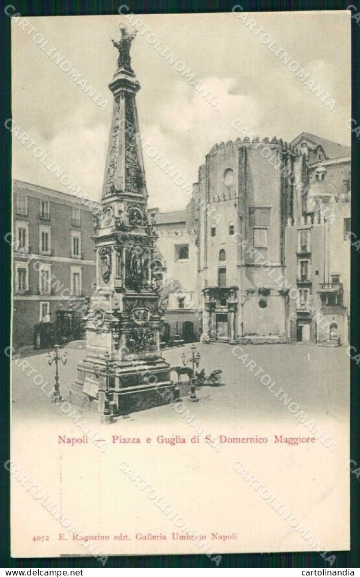 Napoli Città Piazza San Domenico Maggiore Guglia Ragozino 4072 Cartolina MX6125 - Napoli