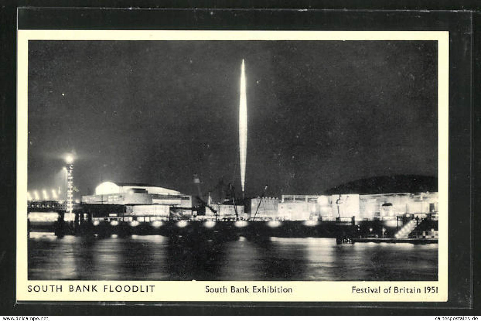 AK London, Festival Of Britain 1951, South Bank Exhibition, South Bank Floodlit, Ausstellung  - Tentoonstellingen