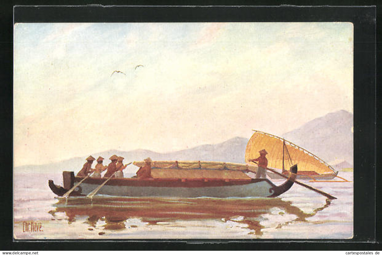 Künstler-AK Christopher Rave: Javanisches Transportboot Aus Dem 19. Jahrhundert  - Sonstige & Ohne Zuordnung