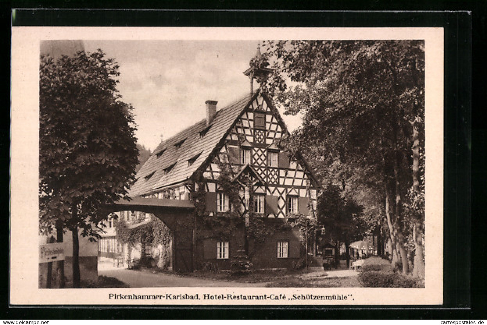 AK Pirkenhammer-Karlsbad, Hotel-Restaurant-Café Schützenmühle  - Tschechische Republik