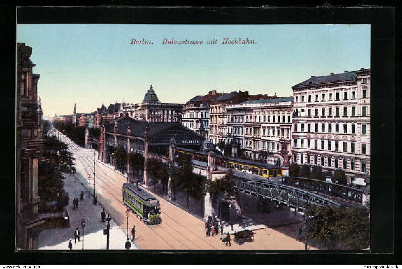 AK Berlin-Schöneberg, Bülowstrasse Mit Der Hochbahn, U-Bahn Und Strassenbahn  - Métro