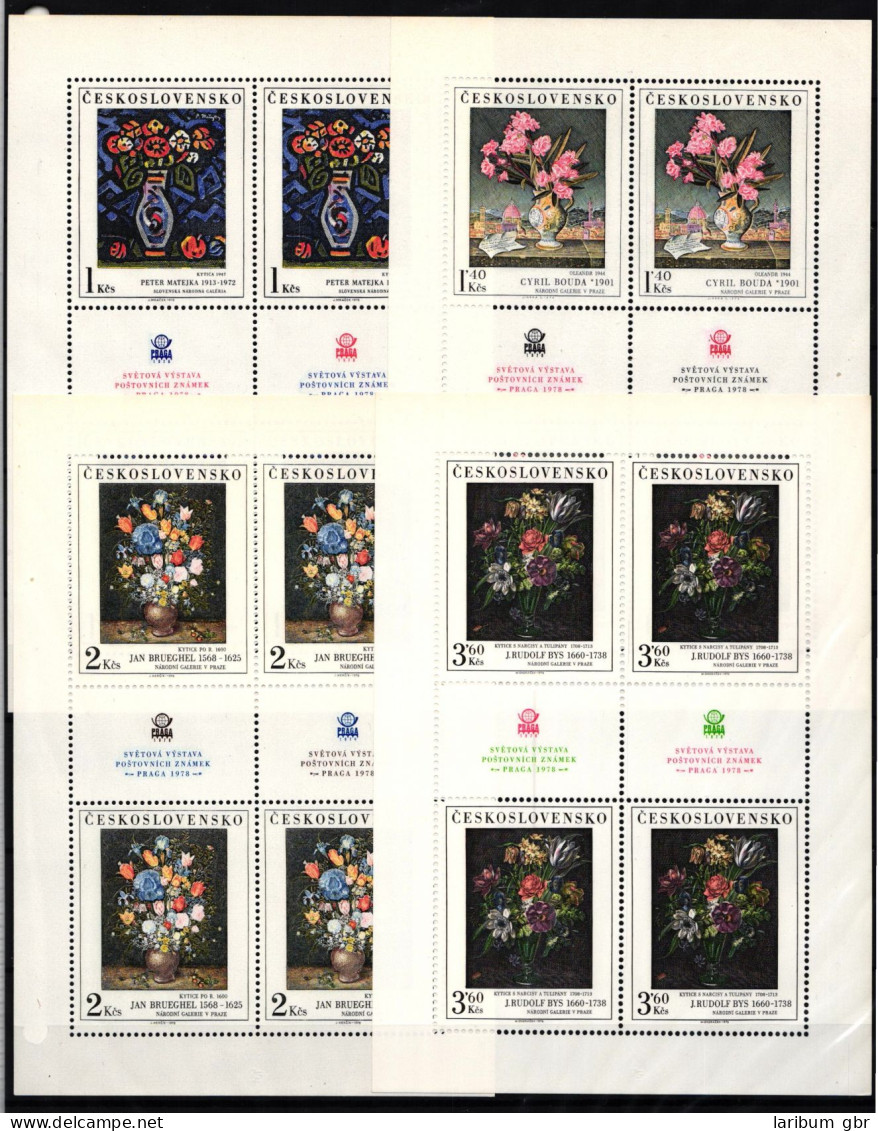 Tschechoslowakei 2351-2354 Postfrisch Als Kleinbögen, Kunst, Blumen #JI617 - Andere & Zonder Classificatie