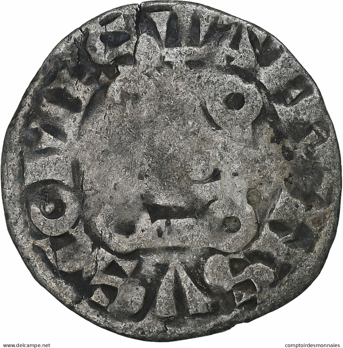 Comté D'Auvergne, Alphonse De Poitiers, Denier, 1241-1271, Riom - Autres & Non Classés