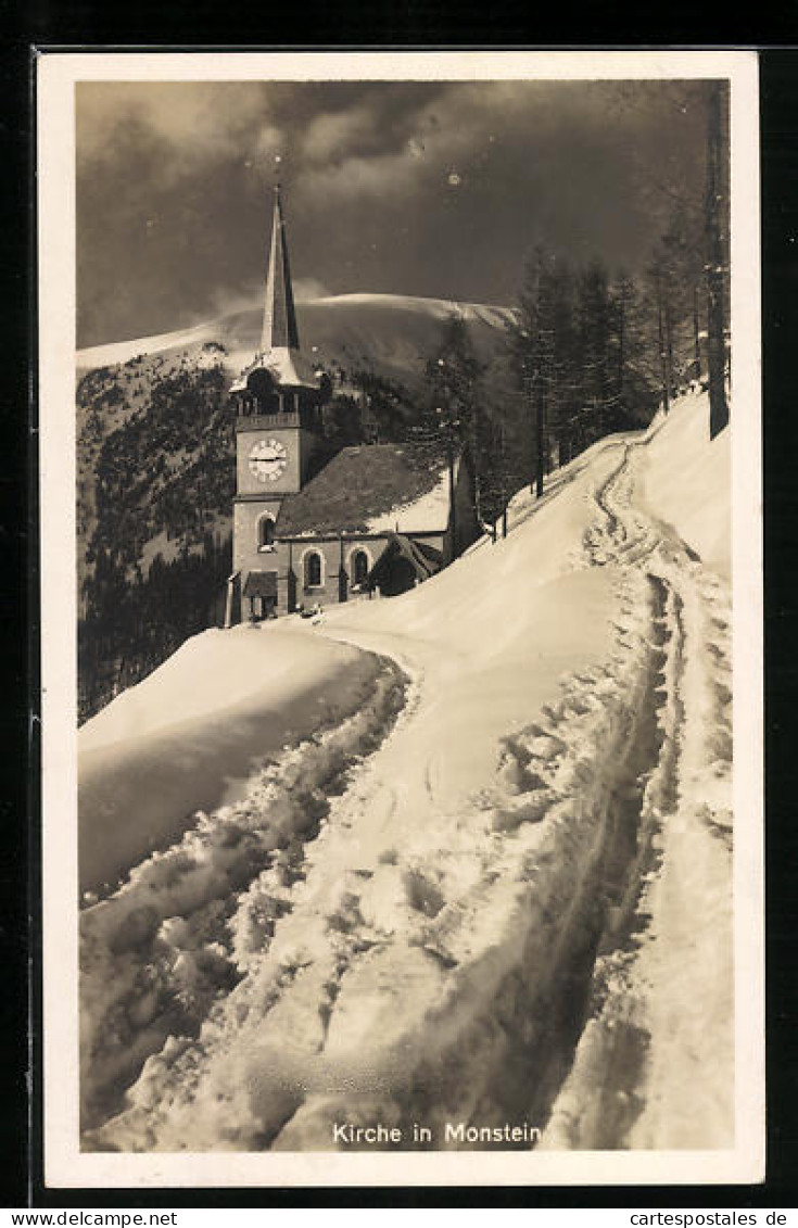 AK Monstein, Kirche Im Schnee  - Mon