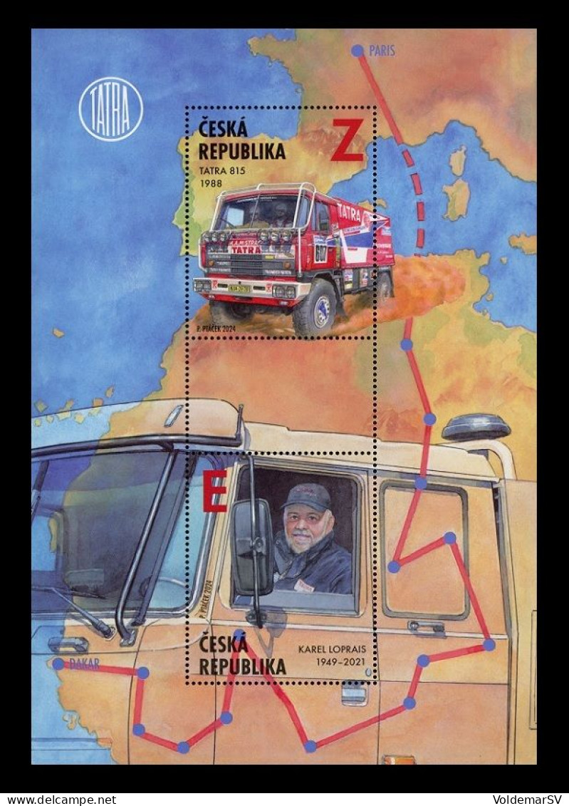 Czech Republic 2024 Mih. 1245/46 (Bl.106) Rally Raid Driver Karel Loprais. Dakar Rally. Trucks MNH ** - Nuevos