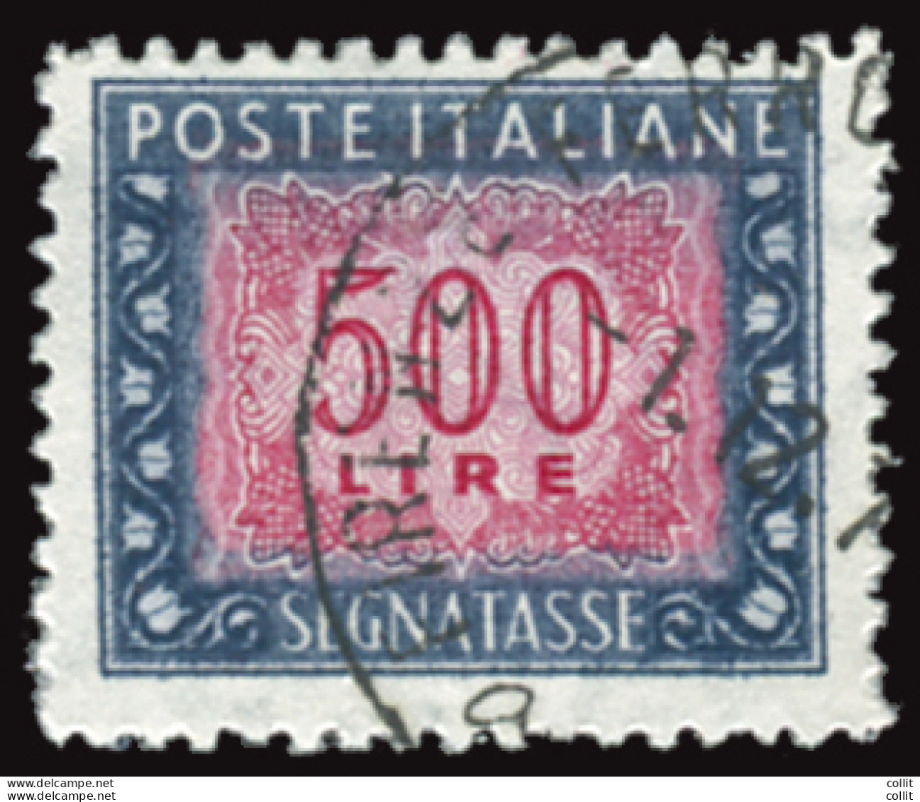 Segnatasse Lire 500 Dentellatura Lineare 13,1/4 Gomma Vinilica - Abarten Und Kuriositäten