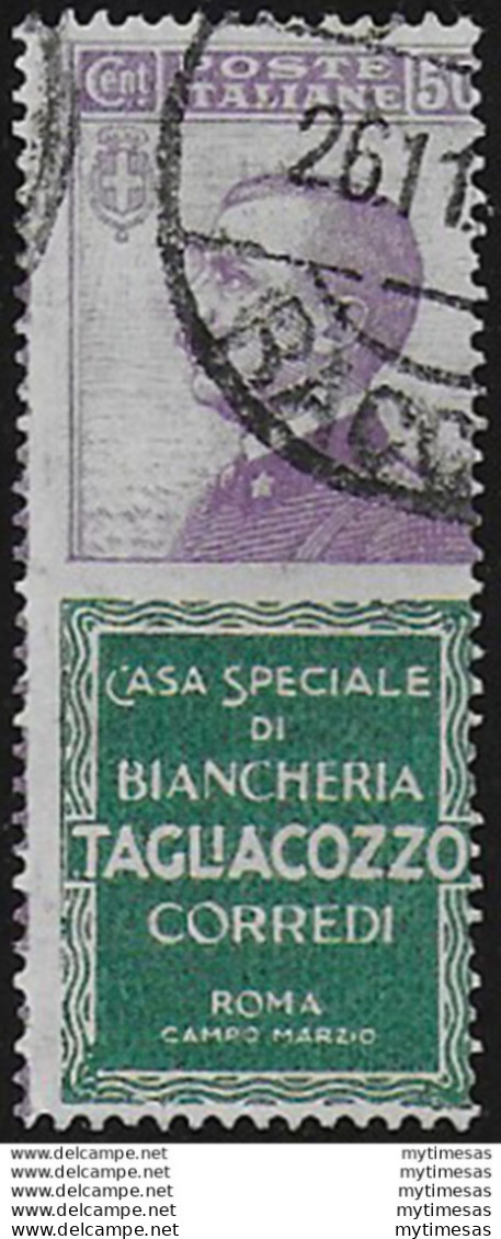 1924-25 Italia Pubblicitari 50c. Tagliacozzo Mc Cancelled Sassone N. 17 - Other & Unclassified