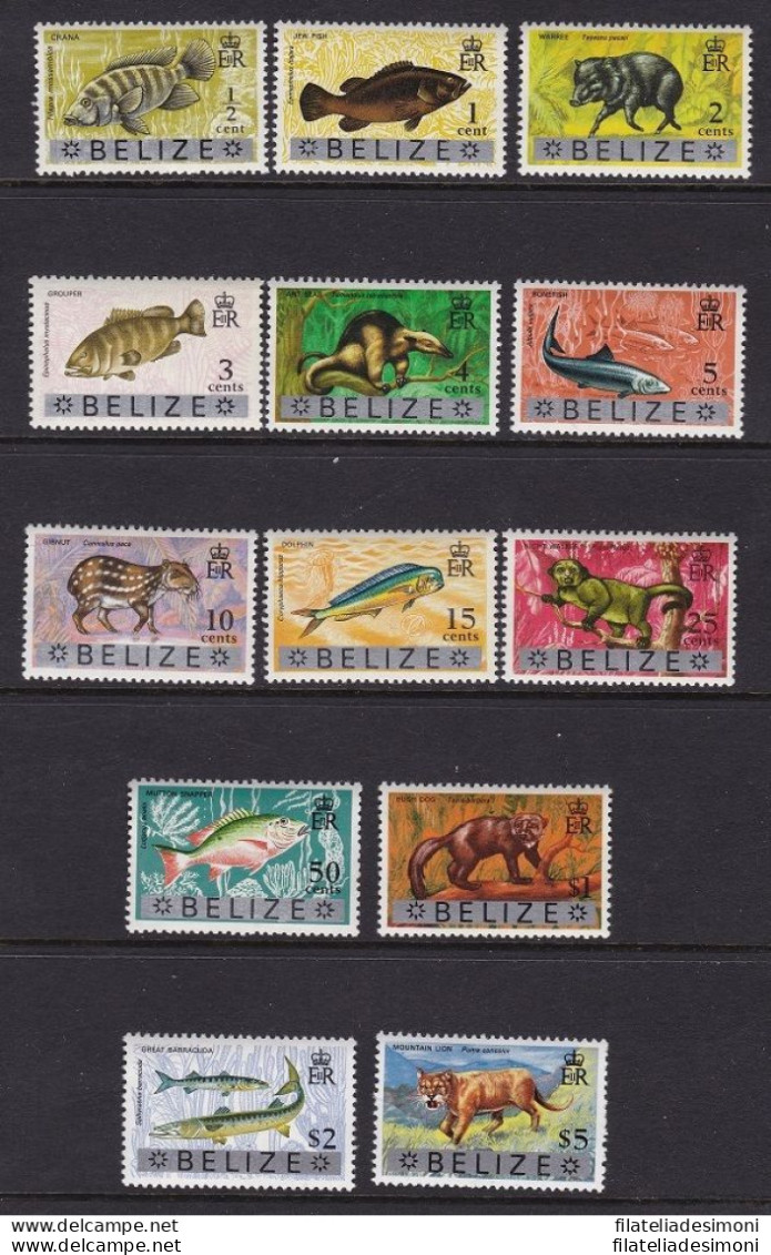 1973 BELIZE, Yvert - Animali - N. 302/314 Set Of 13 - MNH** - Other & Unclassified