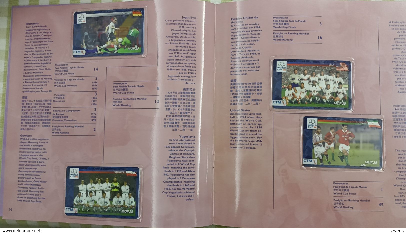 Chip phonecard, world cup 98' collection, set of 33, mint in albums, rare