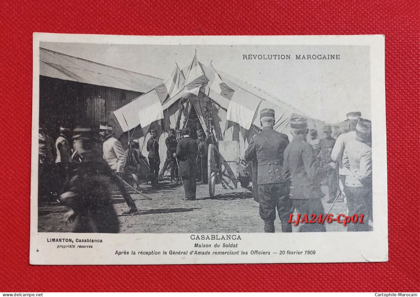 CASABLANCA : Maison Du Soldat Après La Réception Le Général D'Amade Remerciant Les Officiers 20 Fév 1909 - RARE CLICHÉ - - Casablanca