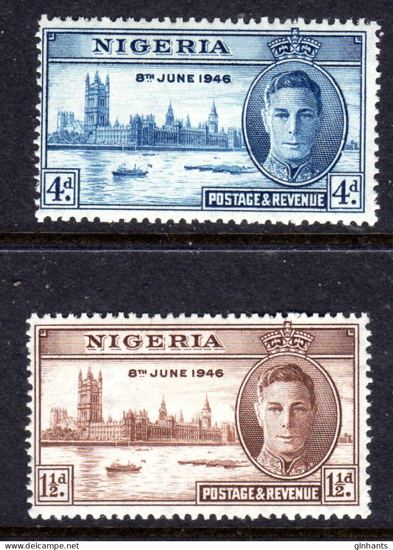 NIGERIA - 1946 VICTORY SET (2V) FINE MOUNTED MINT MM * SG 40-41 - Nigeria (...-1960)