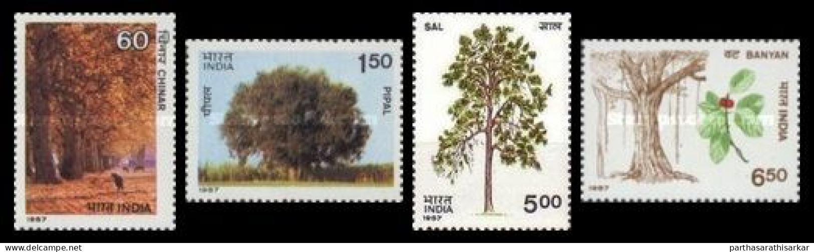 INDIA 1987 INDIAN TREES NATURE COMPLETE SET MNH - Neufs