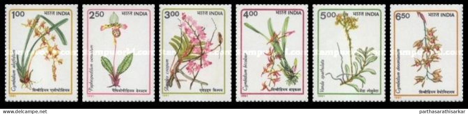 INDIA 1991 ORCHIDS NATURE FLOWERS COMPLETE SET MNH - Nuevos