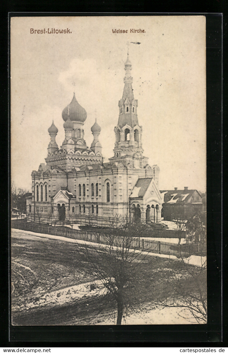 AK Brest-Litowsk, Weisse Kirche  - Russland