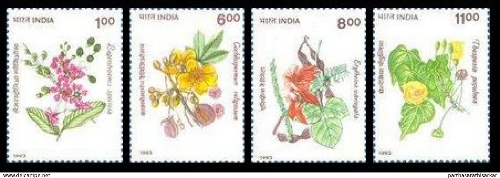 INDIA 1993 FLOWERING TREES NATURE COMPLETE SET MNH - Ungebraucht