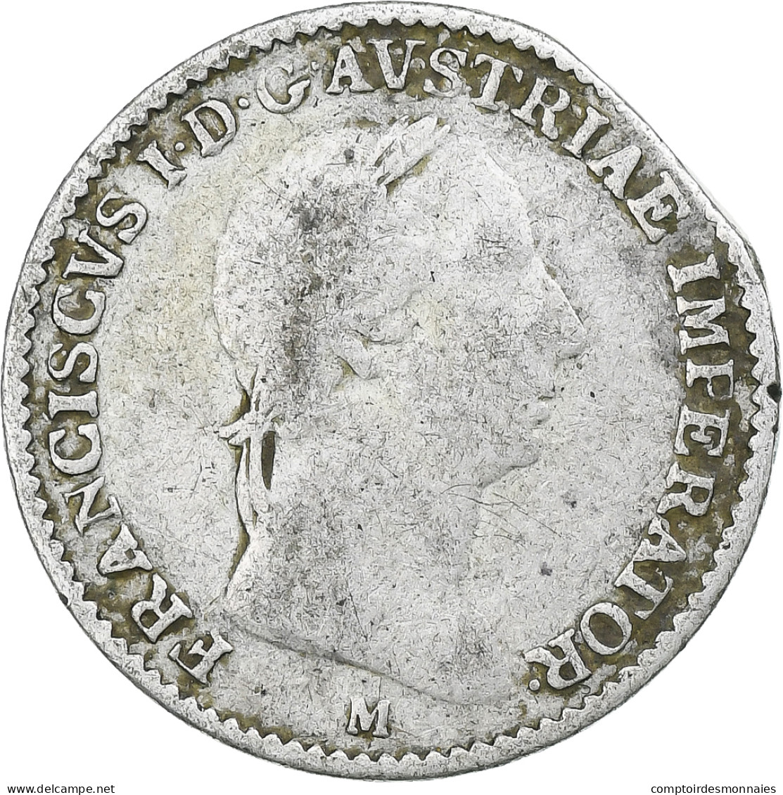 Royaume De Lombardie-Vénétie, Franz I, 1/4 Lira, 1822, Milan, Argent, TB - Administration Autrichienne