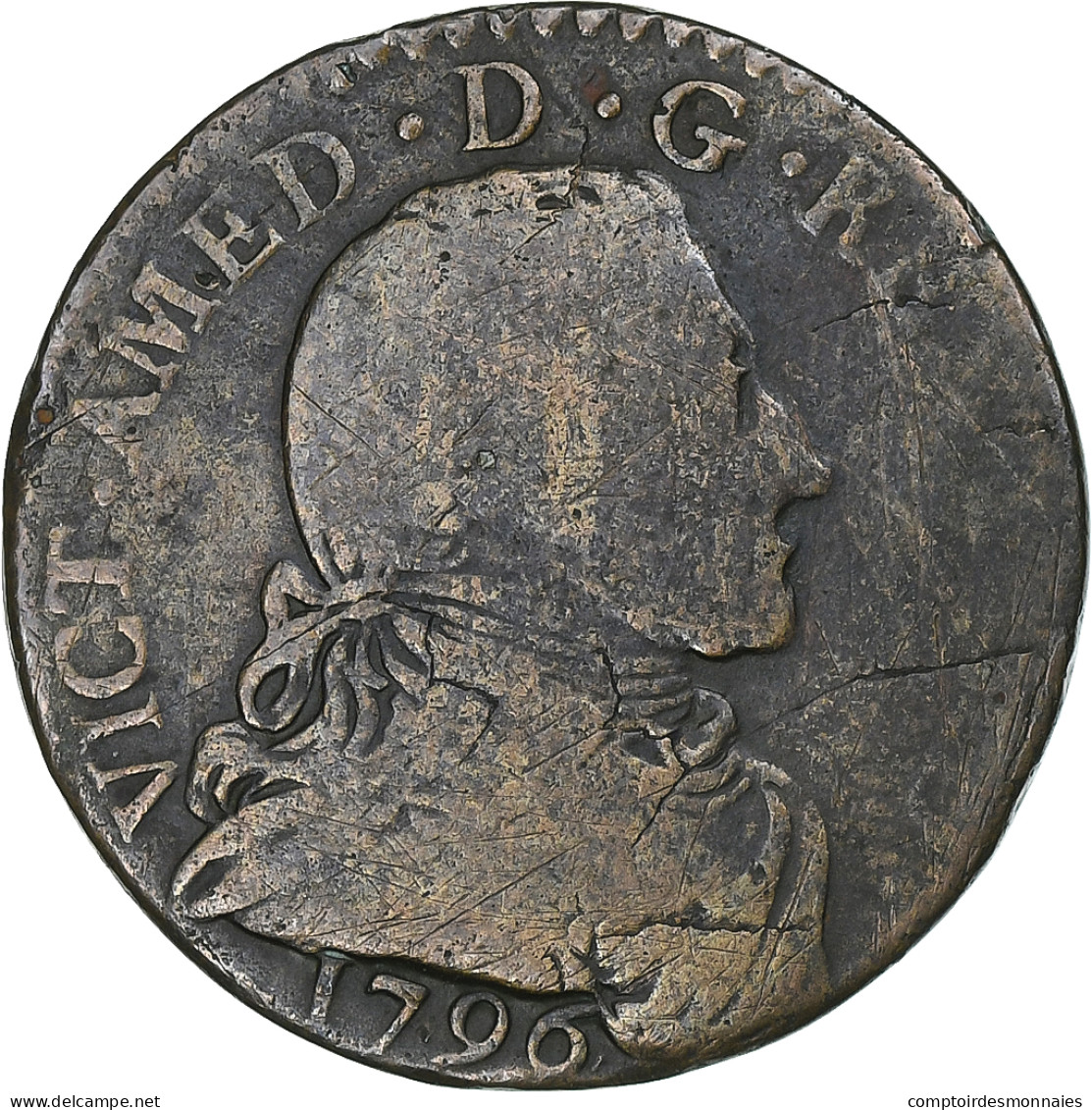 Duché De Savoie, Vittorio Amedeo III, 5 Soldi, 1796, Turin, Billon, TB - Piemonte-Sardinië- Italiaanse Savoie