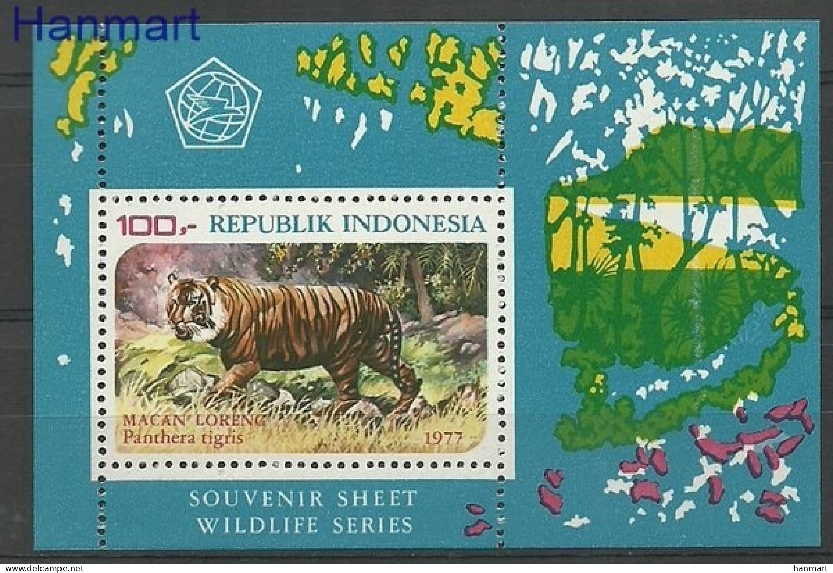 Indonesia 1977 Mi Block 25 MNH  (ZS8 INSbl25) - Big Cats (cats Of Prey)