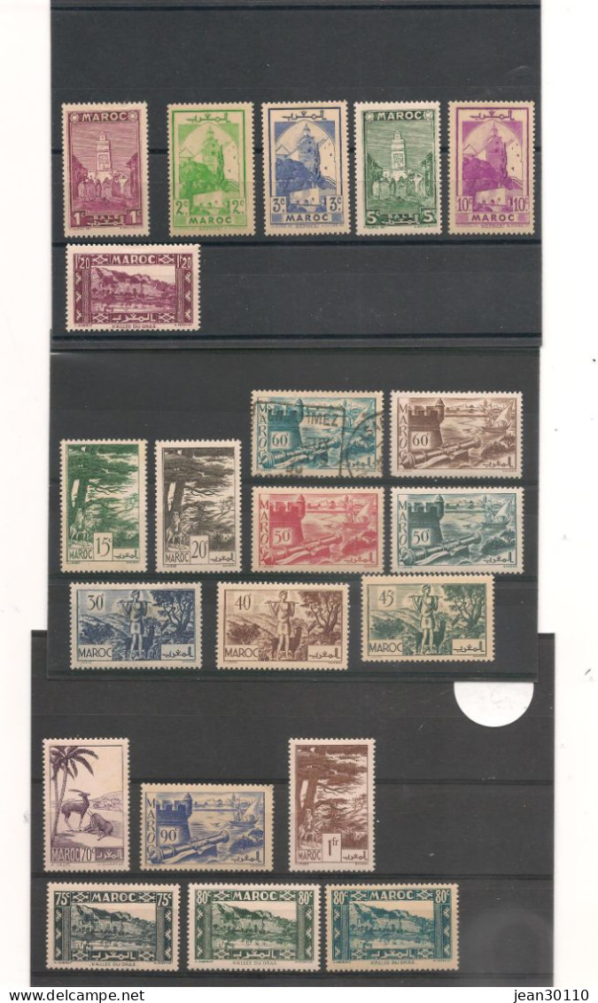 MAROC ANNÉE 1939/42 N° 163/199* Et  Oblitérés Cote : 20,00 €+ - Ungebraucht