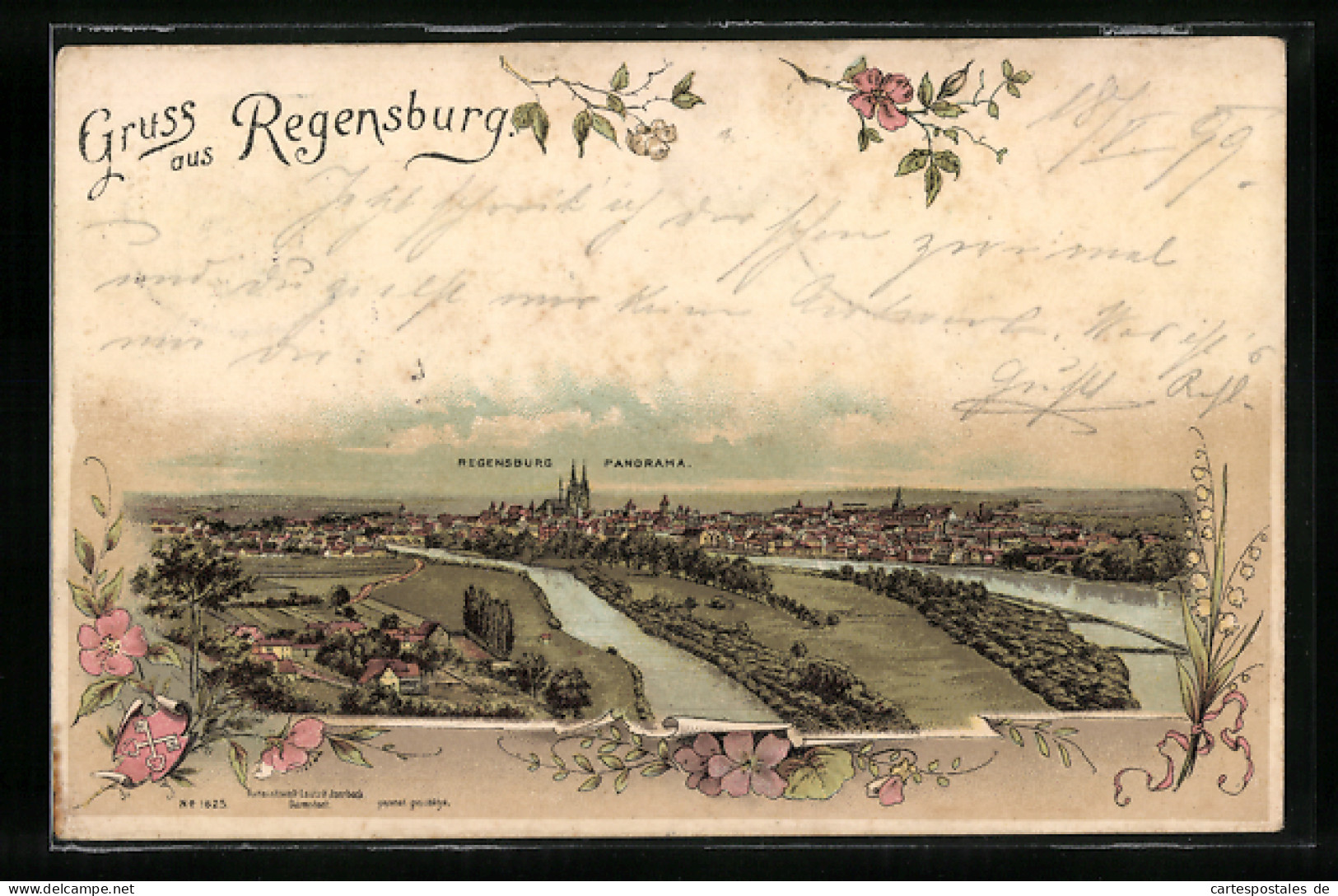 Lithographie Regensburg, Panorama  - Regensburg