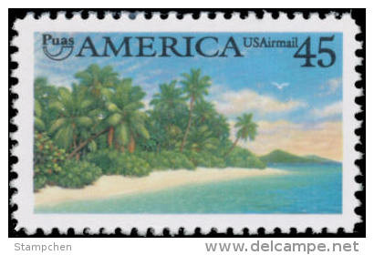 1990 USA Air Mail Stamp Pre-Columbian America Sc#c127 Post Island Coast Ocean - 3b. 1961-... Ungebraucht